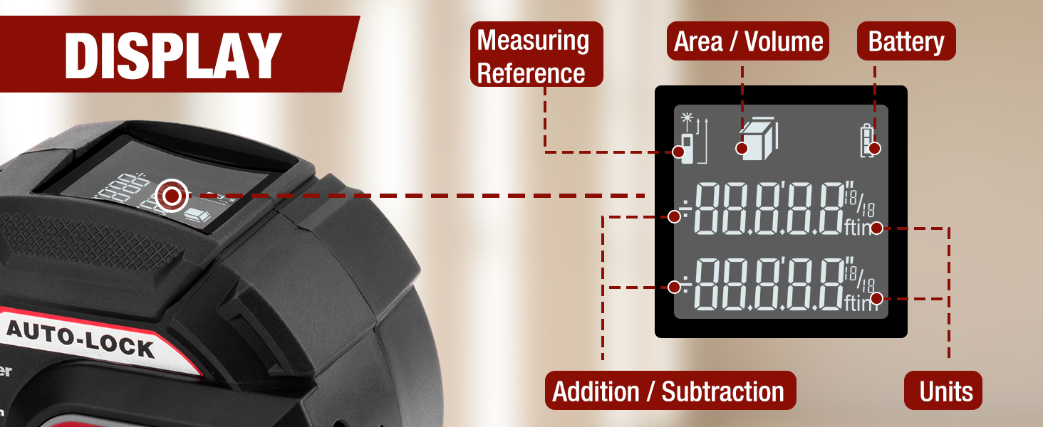ARROW 2-in-1 Laser Tape Measure 215Ft/65m Laser Distance
