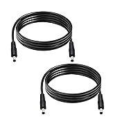 GGIPOWY 2-Pcs 6.6ft DC 5.5mm x 2.5mm Male to Male Power Extension Cable, 14AWG 12V 24V DC Power C...