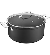 MSMK 6-Quart Stock Pot / Stockpot / Pasta Pot / Soup Pot with Glass Lid, Burnt also Nonstick, Las...