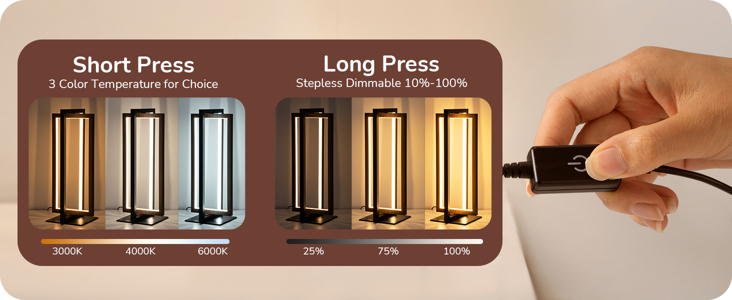 Stepless Dimmable side table lamp