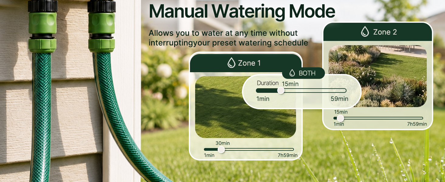 2-zone sprinkle timer for garden hose