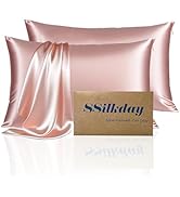 Mulberry Silk Pillow Cases 2 Pack Standard Size with Zipper, Ultra Smooth Soft Breathable Cooling...