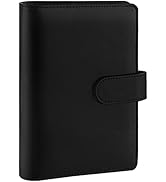 Antner A6 PU Leather Notebook Binder Refillable 6 Ring Budget Binder for A6 Filler Paper, Loose L...