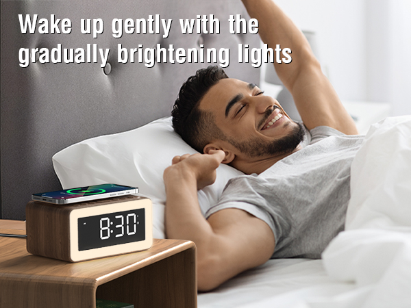 wake up light sunrise alarm clock reloj despertador de mesa de noche