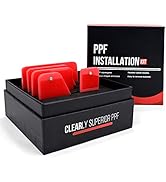 NEWISHTOOL Magnet PPF Squeegee Kit 5 in 1 Red PPF Squeegee Set w/Gift Box, Anti-Scratch Rubber Sq...