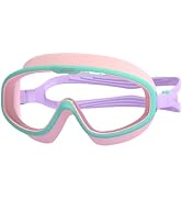 COPOZZ Kids Goggles for Swimming 8-12, Youth Wide View Anti Fog No Leak Clear Swim Goggles for Bo...