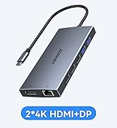 USB C Docking Station Dual Monitor for Lenovo Dell HP Surface Laptop,14 in 1 USB C Hub Multiport