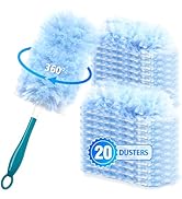 NEWE Duster Refills 20 PCS with Handle Compatible with Swiffer, 360 Degree Heavy Duty Dusting Kit...