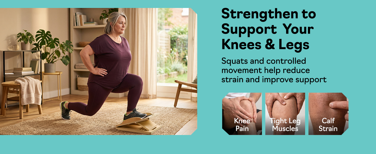 Slant board for exercise used for squats to reduce knee pain and improve strength