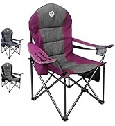 Northroad Oversized Portable Camping Chair, Full Padded Outdoor Folding Chair Support 350 LBS, He...