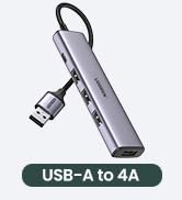 UGREEN USB 3.0 Hub 4 Ports Aluminum Ultra-Slim USB Multiport Adapter, Powered USB C Splitter Comp...