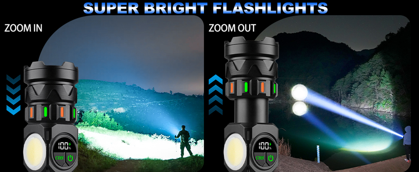 magnetic flashlight rechargeable 5000 lumen flashlight brightest flashlight heavy duty flashlight