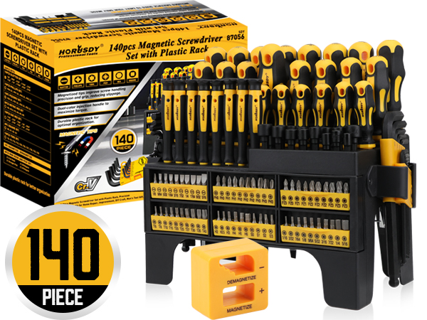HORUSDY 140-Piece Magnetic Screwdriver Set 