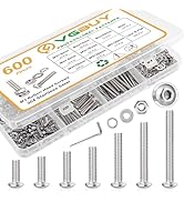 VGBUY 600pcs M3 Screw Assortment Kit, M3 Screws (8 Sizes 6-30mm) for 3D Printer DIY, Hex Button H...