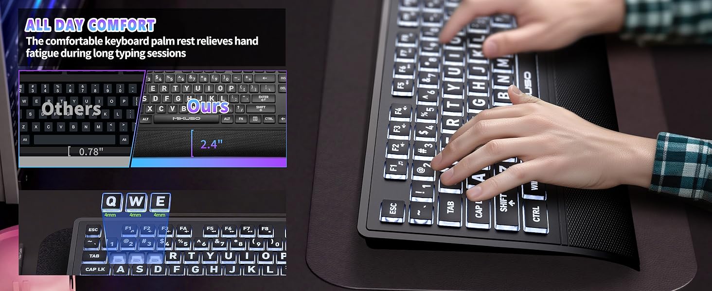 keyboard with wrist rest