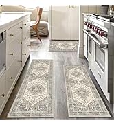 Yamaziot Boho Washable Kitchen Rugs Sets of 3, Non Slip Kitchen Mats for Floor with Rubber Backin...