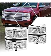 PM PERFORMOTOR 2Pcs Replacement Headlights Assembly Compatible with Chevy Silverado 14-15 | Headl...