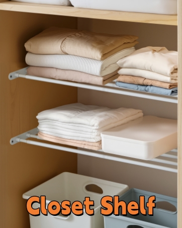 Closet Shelf with Hanging Rod