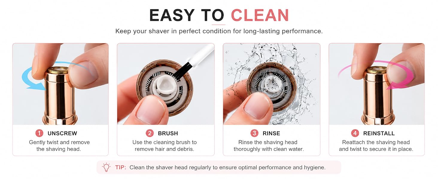 Facial Hair Remover for Women, Painless Electric Face Shaver