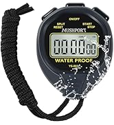 MUSHPORT Waterproof Stopwatch Timer Only Stopwatch Mode, ON/Off Silent Simple Operation, Without ...