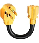 MECMO NEMA 14-50P to 6-20R EV Dryer Adapter, 50 AMP 4-Prong 250V to 20 AMP 250V 6-20/15R T Blade ...