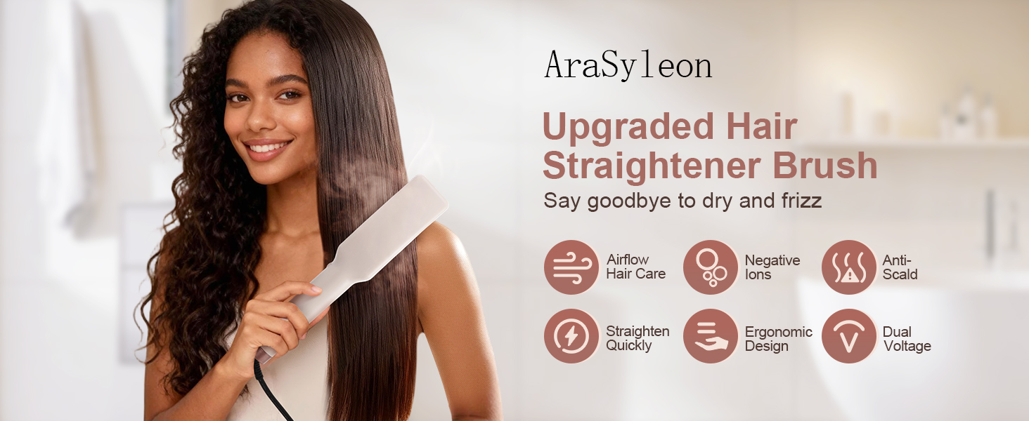 Upgraded Airflow Hair Straightener Brush