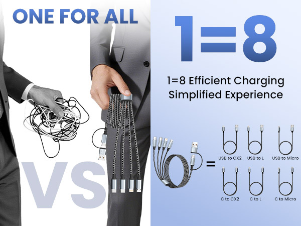 dual type-c port 4 in 1 charging cable