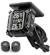 Motorcycle Tire Pressure Monitoring System with 2 Sensors LCD Display IP67 Waterproof Dustproof W...