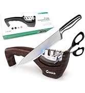 Ginkick Knife Scissor Sharpener, 4 Stage Knife Sharpener System Helps Quick Sharpening and Honing...