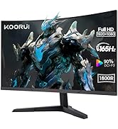 KOORUI 24 Inch Computer Monitor - FHD 1080P Gaming Monitor 165Hz VA 1ms 1800R LED Monitors with U...