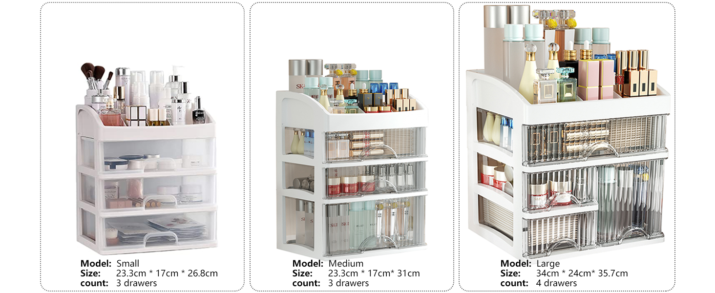 white makeup organizer