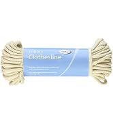 Whitmor 100 FT Cotton Clothesline Rope, Braided Cotton Clothes Line with Reinforced Core, Durable...