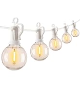 Brightown 29 Feet LED Outdoor String Lights with Shatterproof G40 Edison Bulbs, Connectable and W...