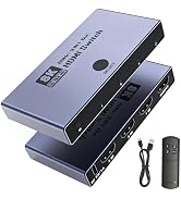 HDMI 2.1 Switch 3 in 1 Out, 8K@60Hz 4K@240Hz/120Hz 48Gbps, HDMI Switcher with Remote &amp; Detection-...