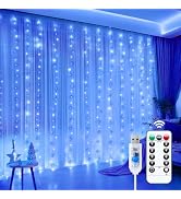 Minetom Curtain Lights, 300 LED Dimmable Twinkle Fairy Lights, 8 Modes | with Remote and Timer, U...
