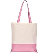 CNaiyunpin Canvas Tote Bag with Zipper &amp; Inner Pocket, Reusable Grocery Shopping Bags, Fashionabl...