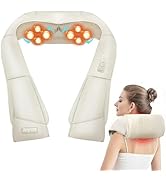 Joyset Shiatsu Neck and Back Massager with Heat,Electric Shoulder Massager for Pain Relief Deep T...