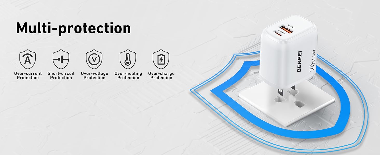 Multi-protection including: over current, short circuit, over voltage, over heating, over charge