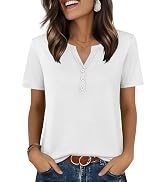 Zeagoo Womens Summer Tops V Neck Short Sleeve Shirts Dressy Casual Blouse Spring Vacation Tshirts...