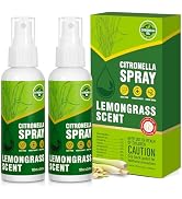 SCENTORINI Citronella Spray with Lemongrass Essential Oil, DEET-Free, 6.76 oz (2 Pack) Air Freshe...