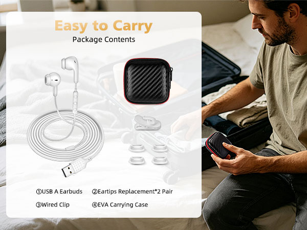 usb earbuds for computer pc laptop