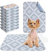 BEAUTYZOO Washable Pee Pads for Dogs, 8 Pack Reusable Puppy Pads, Super Absorbent Dog Pee Pads fo...