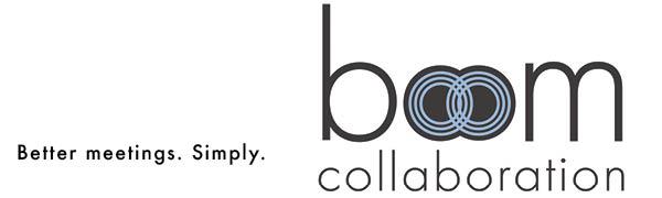 Boom Collaboration logo with Better Meetings Simply text