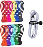 Rich&amp;Ray 10Colors-30Pack Reusable Silicone Twist Ties, Magnetic Cable Ties with Strong Magnet for...
