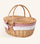 GRANNY SAYS Picnic Basket, Wicker Basket with Lid, Woven Cute Basket with Handle, Storage Basket ...