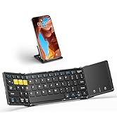 Artciety Foldable Bluetooth Keyboard, Wireless Portable Keyboard with Larger Touchpad, Pocket-Siz...