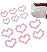YAWUROU 2 PCS Car Heart Shaped Pixel Decals, 4" and 9" Waterproof Removable Automotive Bumper Sti...