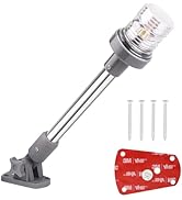 RVZONE Stern Lights for Boats, 12 inch 180° Fold Down Anchor Light IP67 Navigation Lights for Boa...