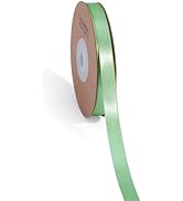 LaRibbons Sage Green Ribbon 3/8 Inch 25 Yards Luxury Double Faced Green Silk Ribbon for Flower Bo...
