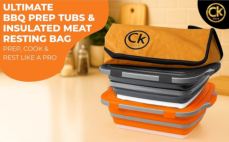 Best BBQ prep tub and Insulated bbq blanket for resting meat to prep and cook meat like a pro